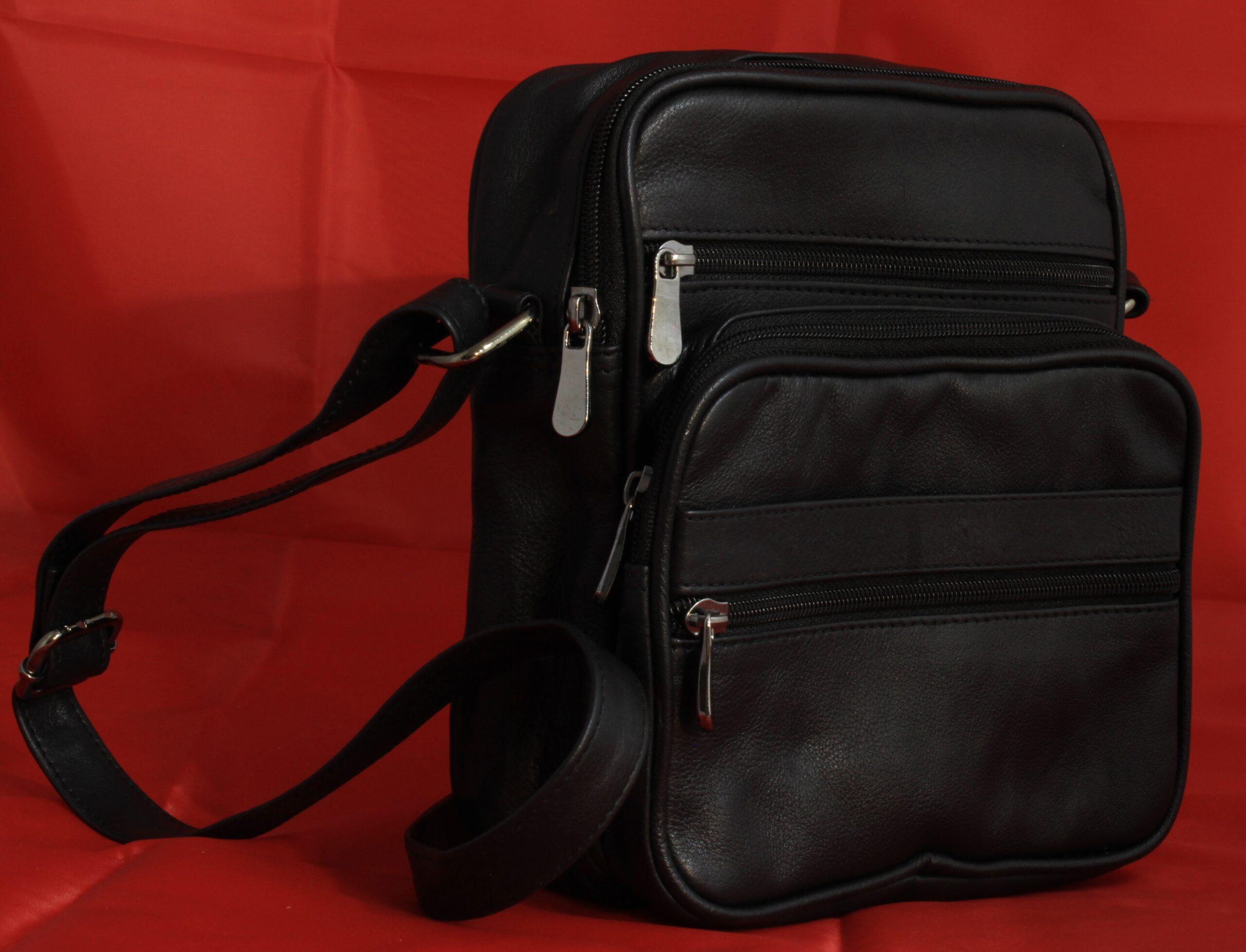 Unisex-Leather-cross-shoulder-bag-black-on-sale-at-Merchand-Cart Unisex Leather cross shoulder bag black on sale at Merchand Cart