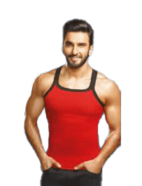 Men's Sports vests in red with grey boarder lining