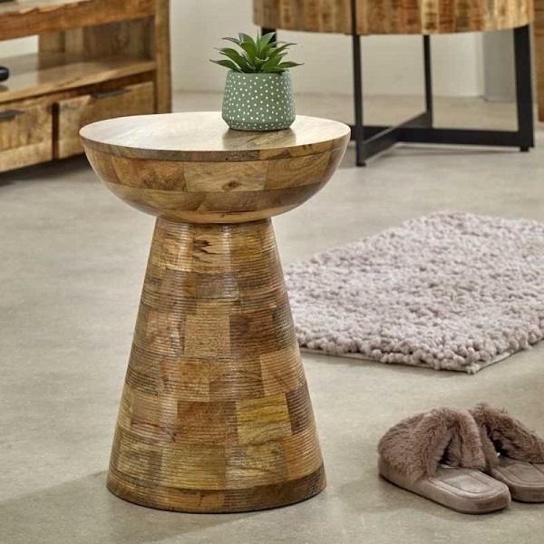 MD - 06 Side table-Round-Solid wood - Merchand Cart