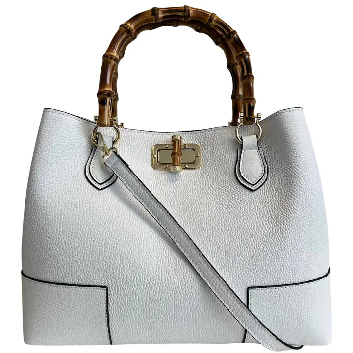 Merchandcarter-Modarno womens bag in genuine leather-White