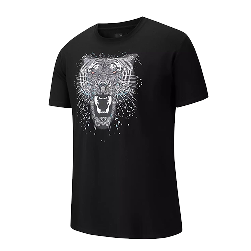 6001a Black Roaring Tiger Graphic Tee
