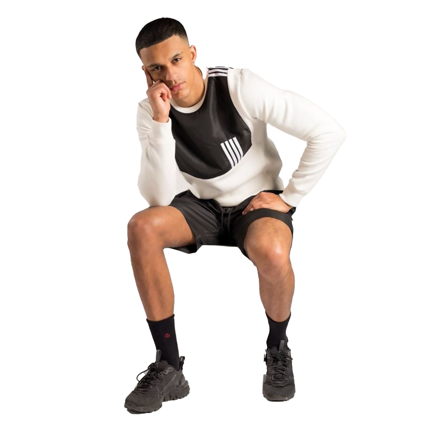 Black-and-White-Colour-Blocked-Striped-Short-Set--2-
