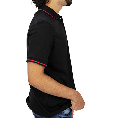 T1163MENSc Black J5Fashion Logo Short Sleeve Polo Shirt