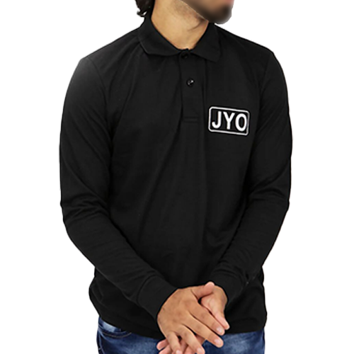T1167Md Polo T-shirt- black long sleeve