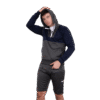 Grey Two Tone Half Zip Hooded Short Set