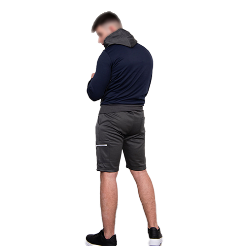TS2431c Grey Two Tone Half Zip Hooded Short Set