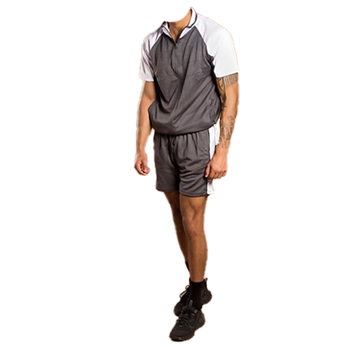 TS2471a Grey Active Raglan Contrast Panel Short Set