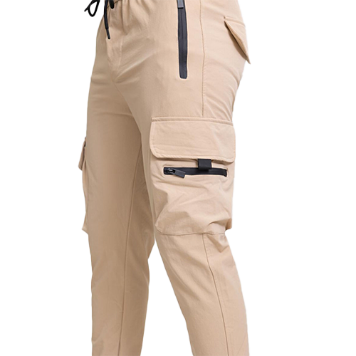 TX-810-3c Beige Contrast Shell Cargo Jogger