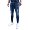Mid Blue Wash Super Skinny Ripped Jeans