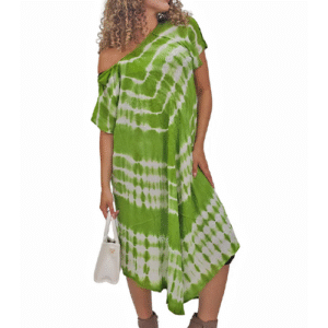Tie Dye Pattern Umbrella Style Dress