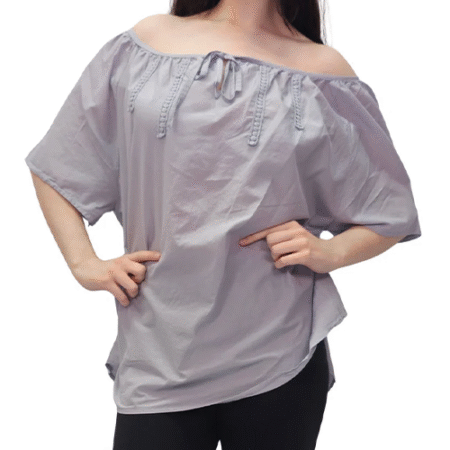 Women's Plain Lace Tie Detailing Cotton Top-Merch & Carter