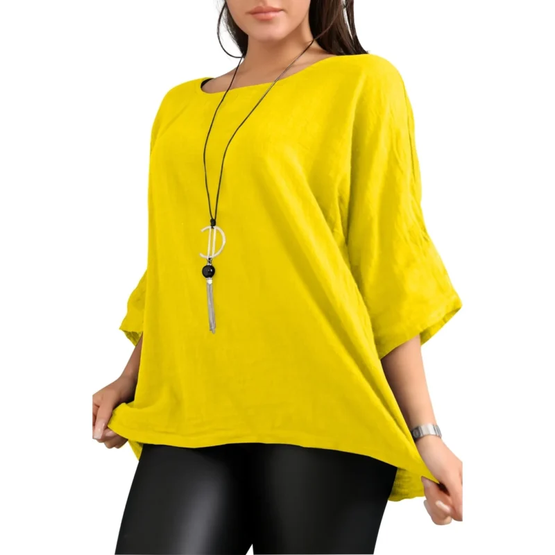 Merch-&-Carter-Online-Marketplace-shopping-Necklace-Top-Plain-Tunic-100%- Cotton-Yellow-Side Merch-&-Carter-Online-Marketplace-shopping-Necklace-Top-Plain-Tunic-100%- Cotton-Yellow